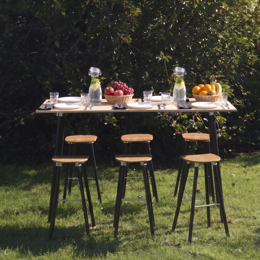 1.8m wooden top standing table for hire