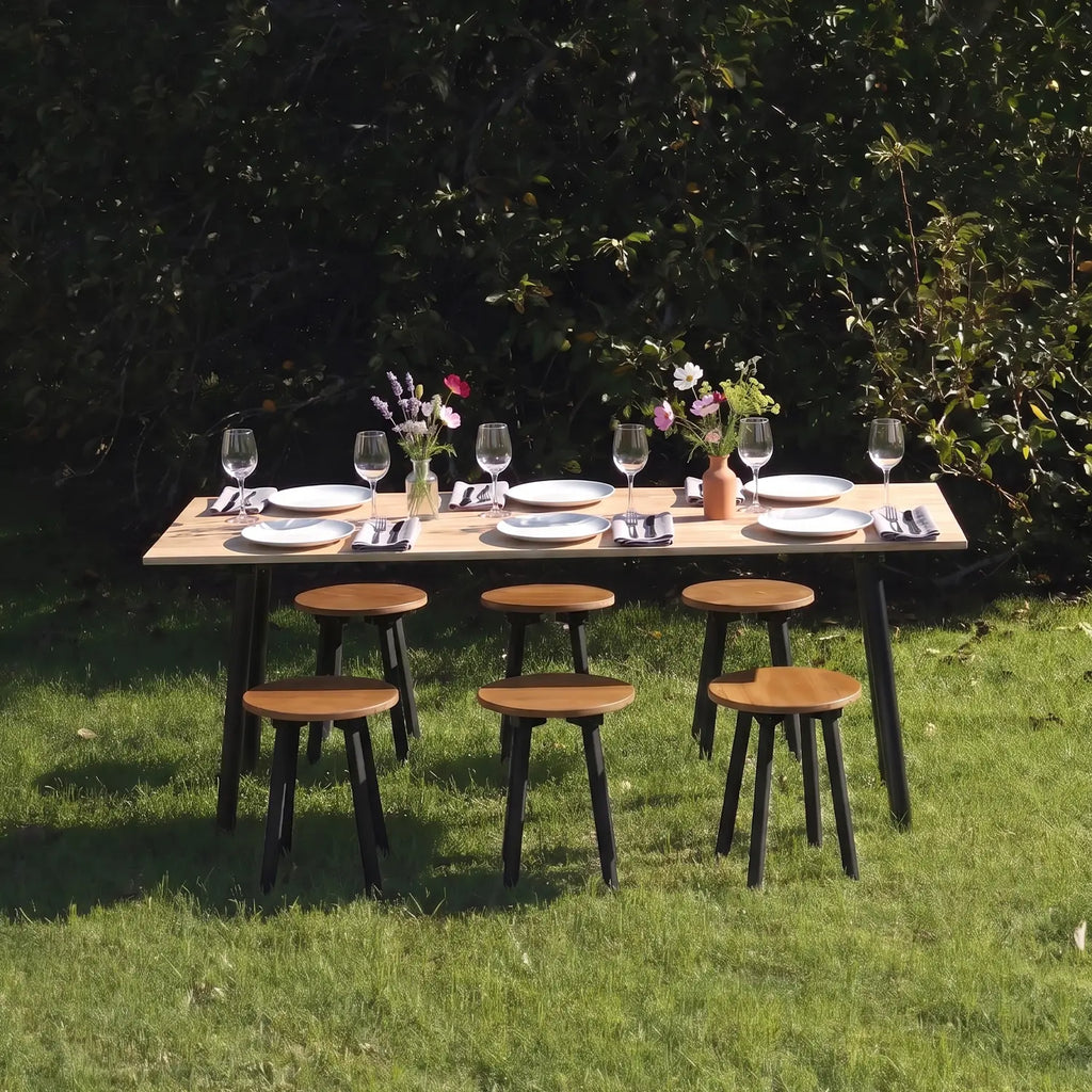 1.8m wooden top dining table for hire
