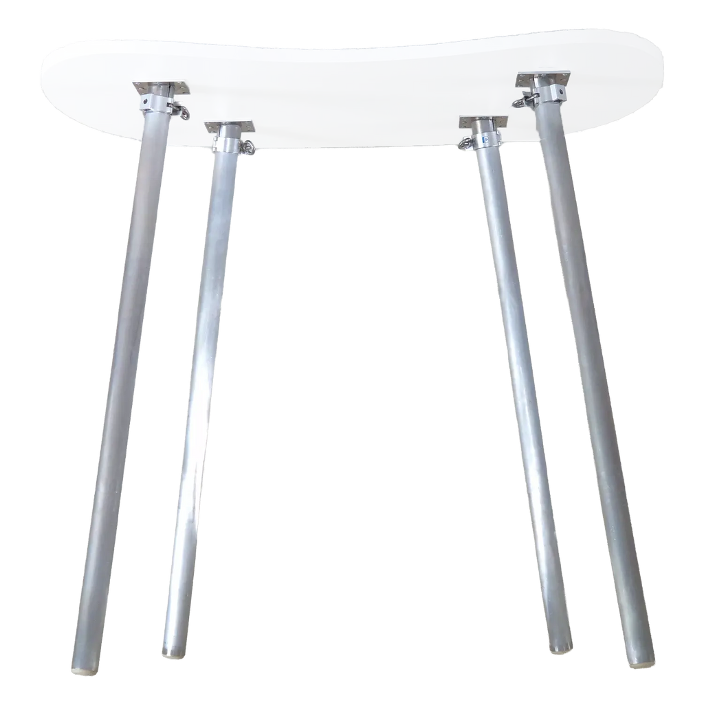 4 long silver foldable legs for standing desks, bar tables and leaners