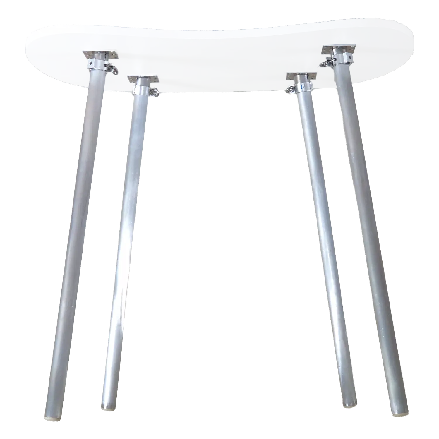 4 long silver foldable legs for standing desks, bar tables and leaners