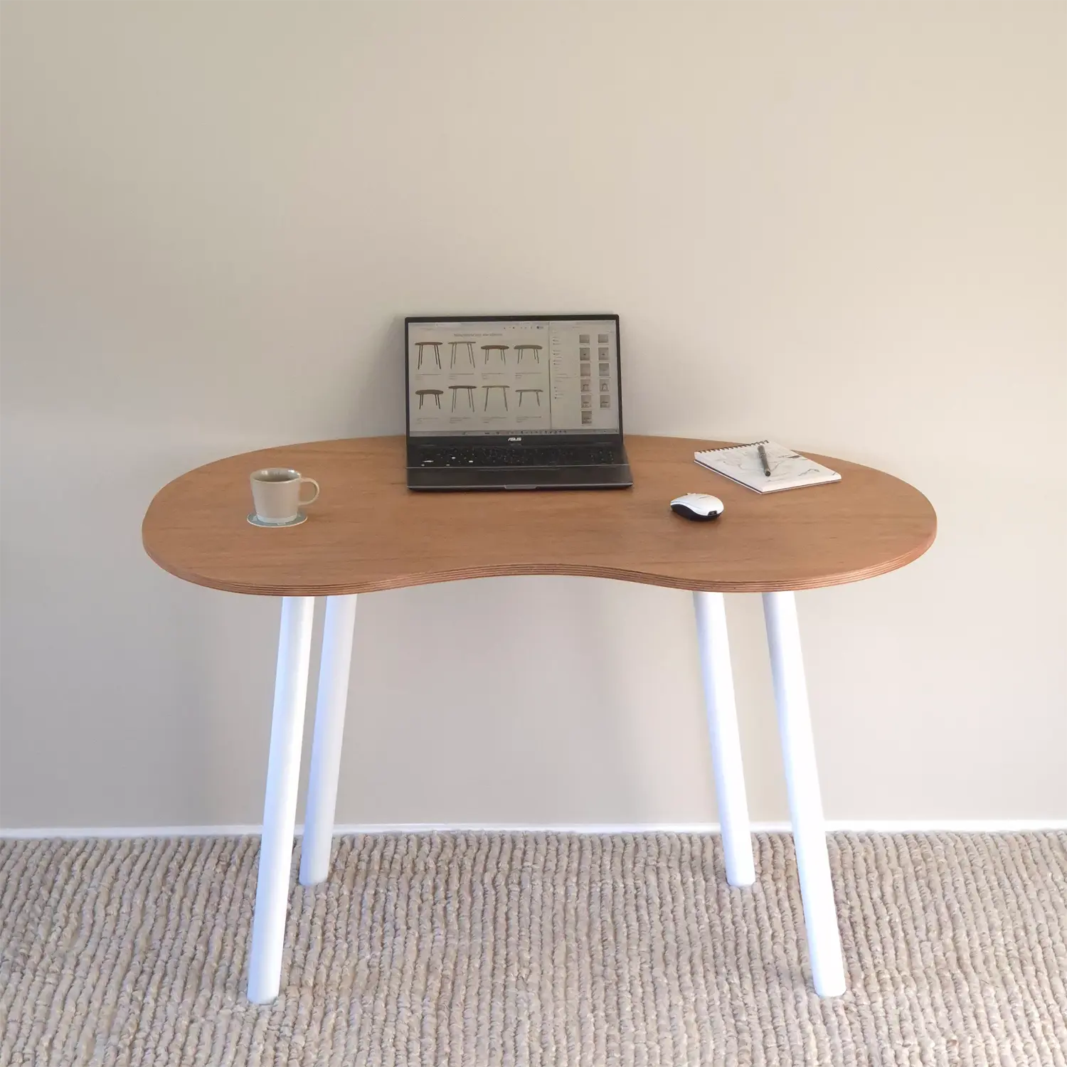 Elegant folding home desk with oak top