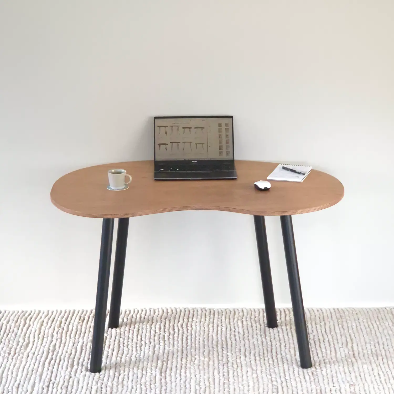 Elegant folding study desk with oak top