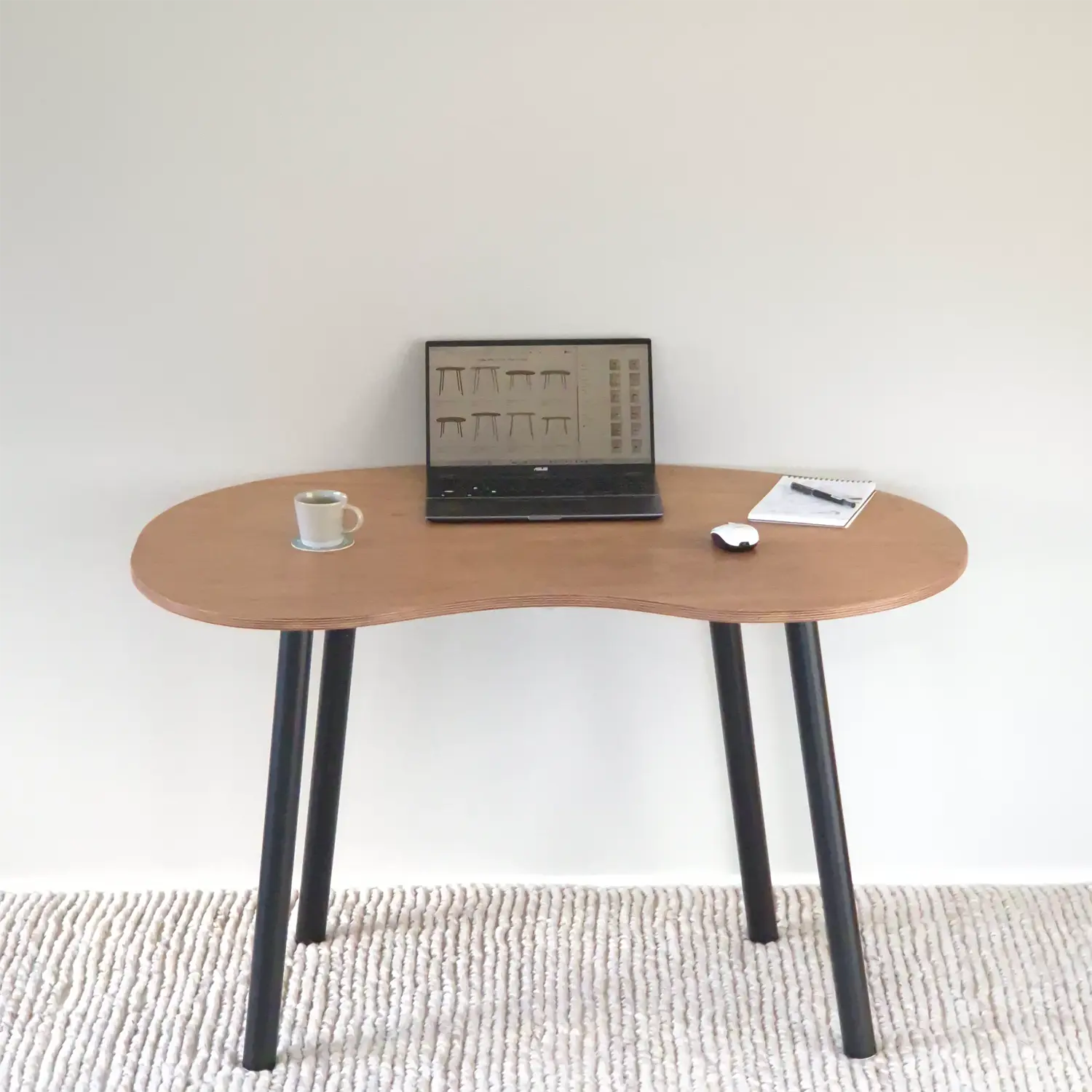 Elegant folding study desk with oak top