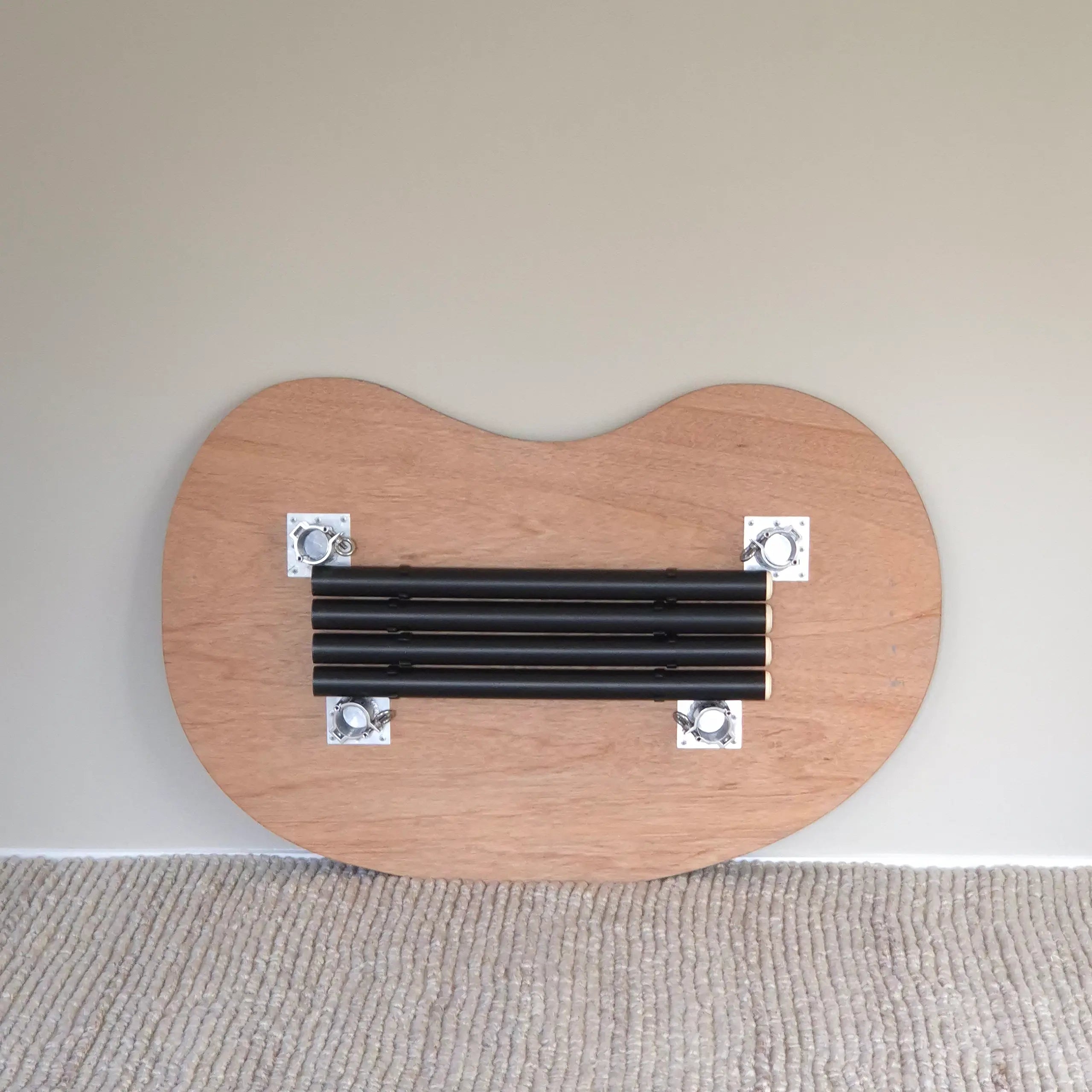 Elegant folding study desk with oak top