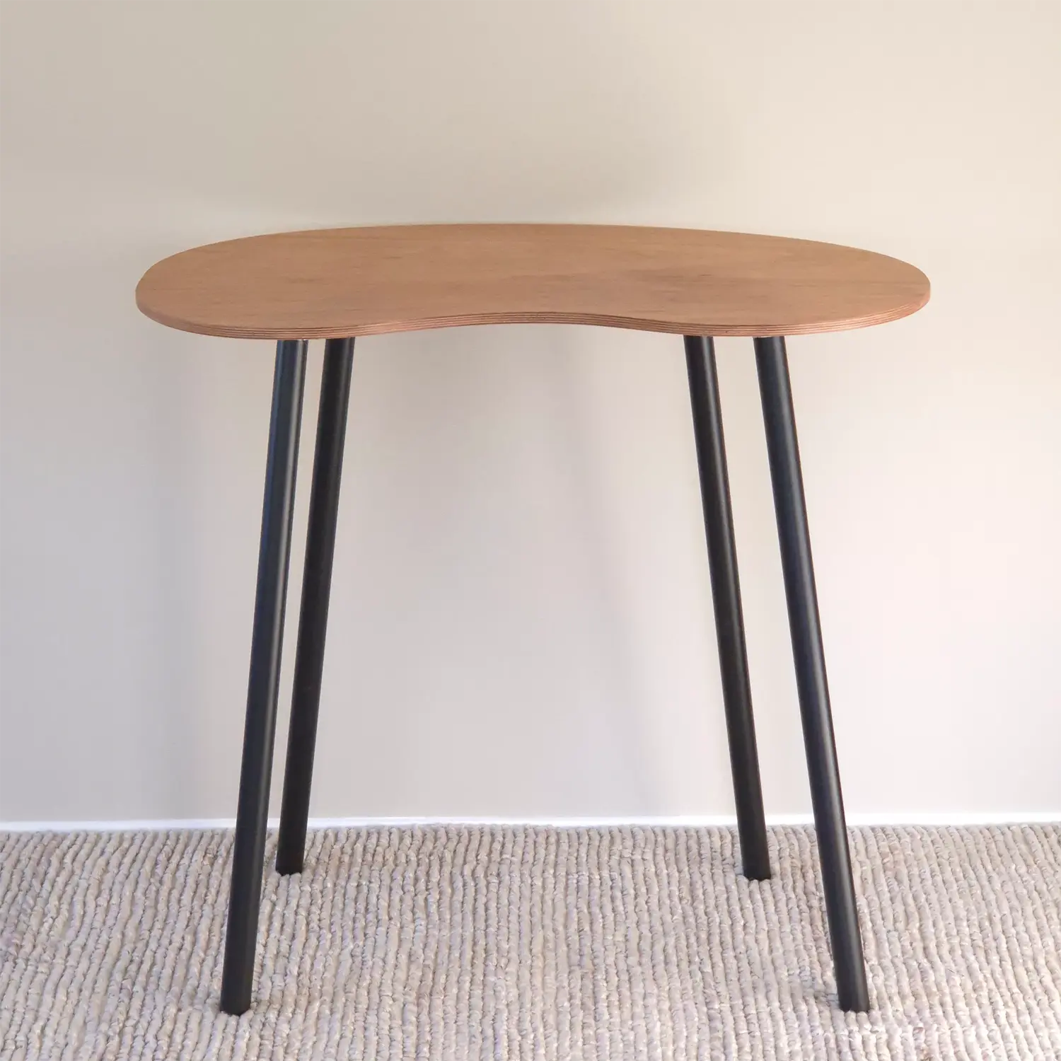 Elegant foldable standing desk with oak top