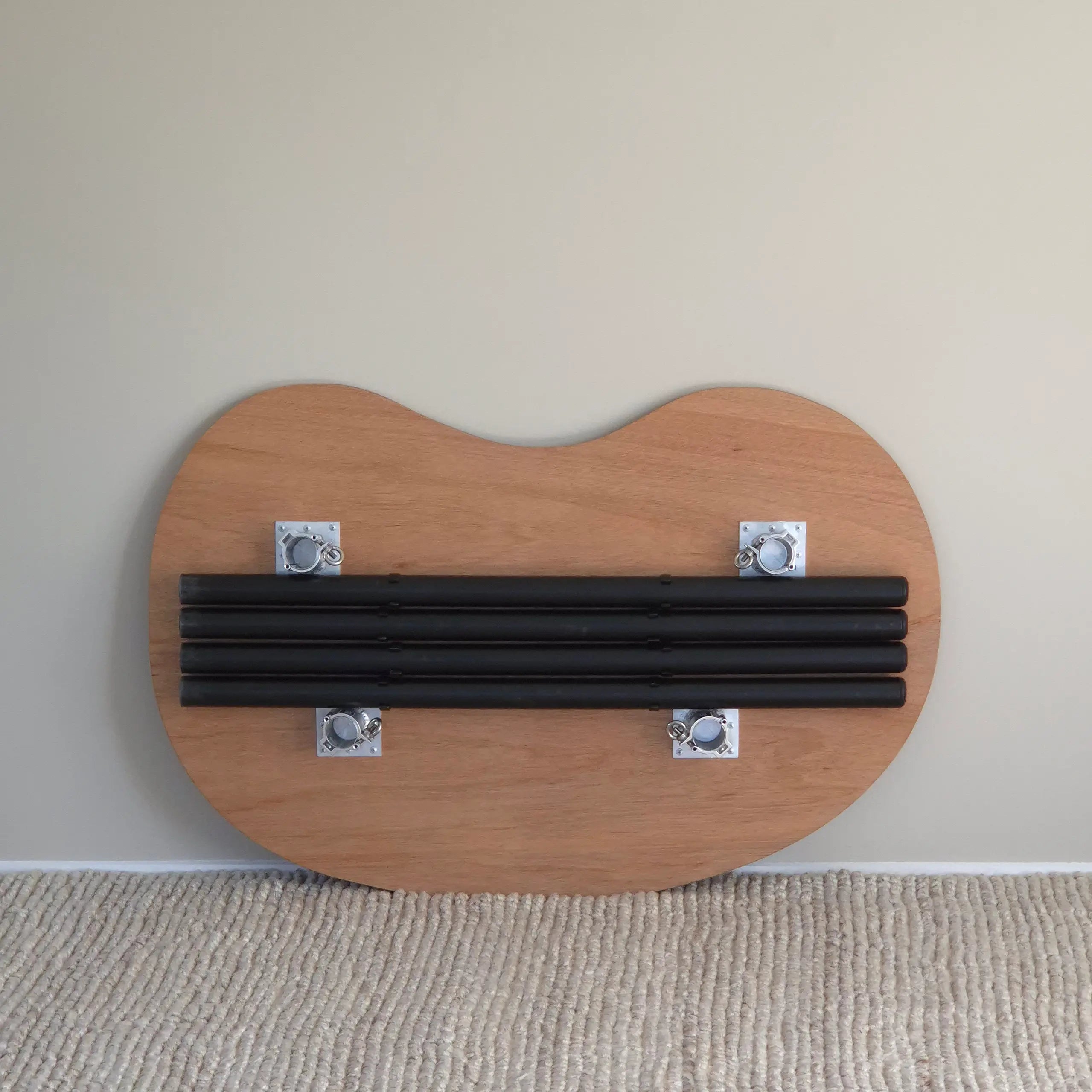 Elegant foldable standing desk with oak top