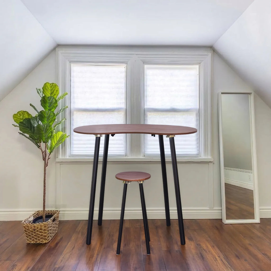 Elegant foldable standing desk with oak top