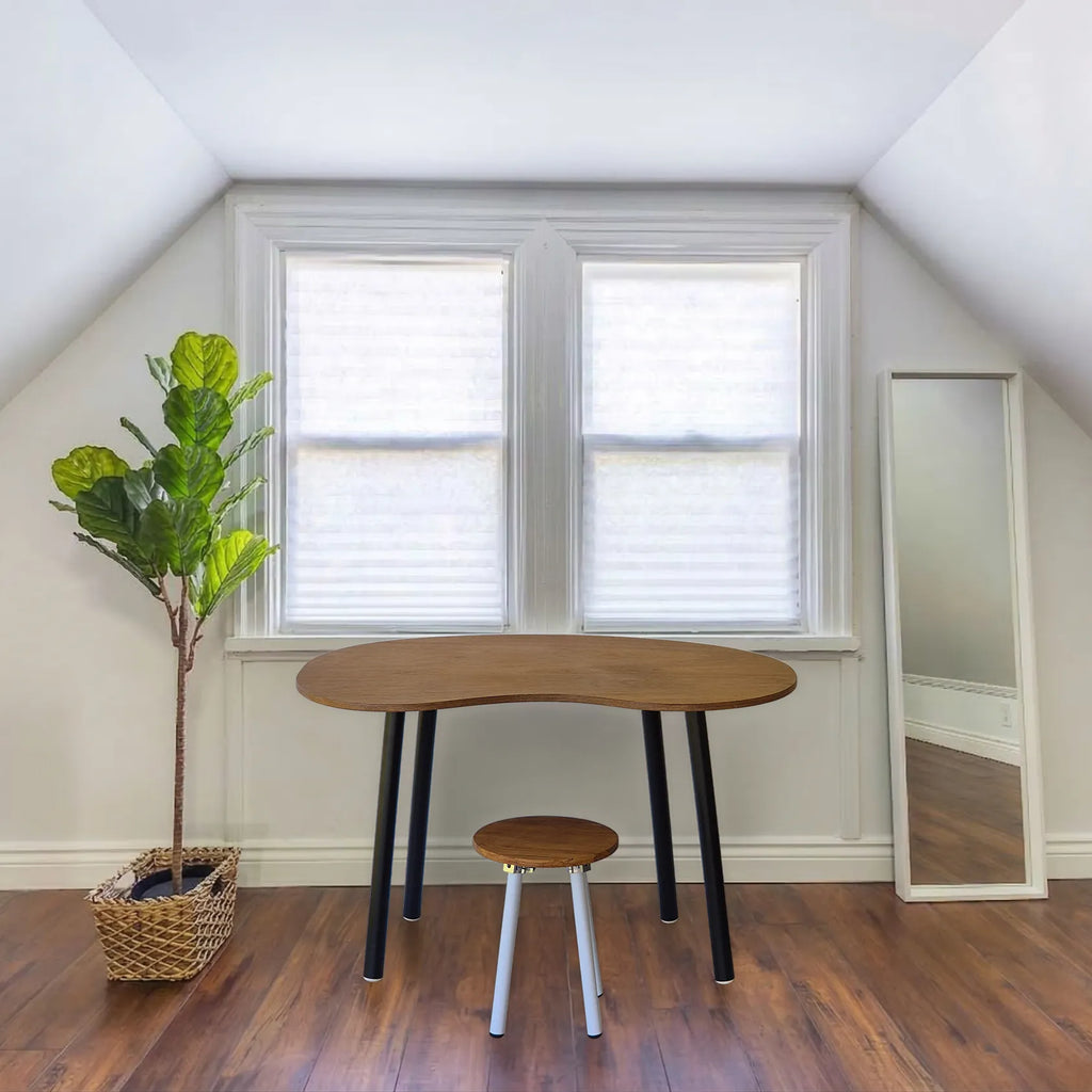 Elegant folding study desk with oak top