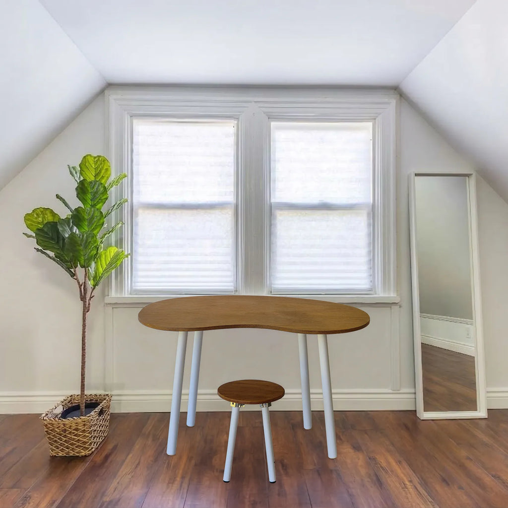 Elegant folding home desk with oak top