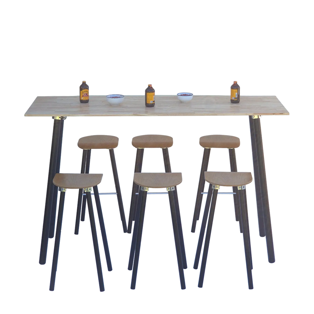 1.8m wooden top standing table for hire