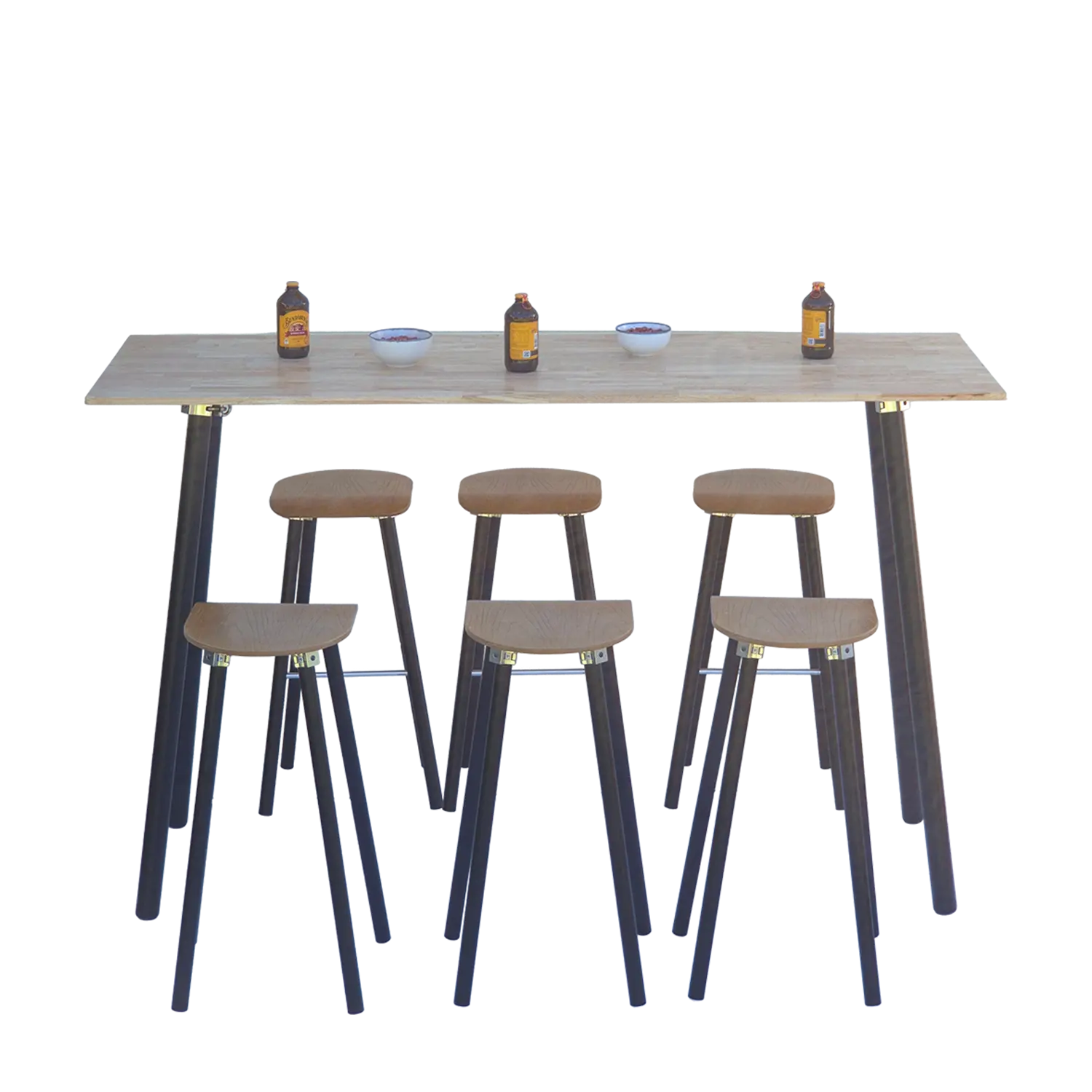 1.8m wooden top standing table for hire