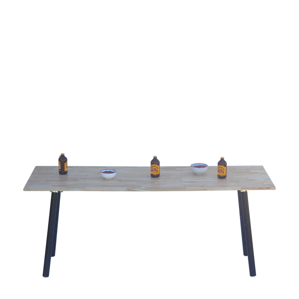 1.8m wooden top dining table for hire