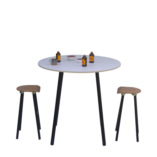 1200mm white round bar leaner table for hire