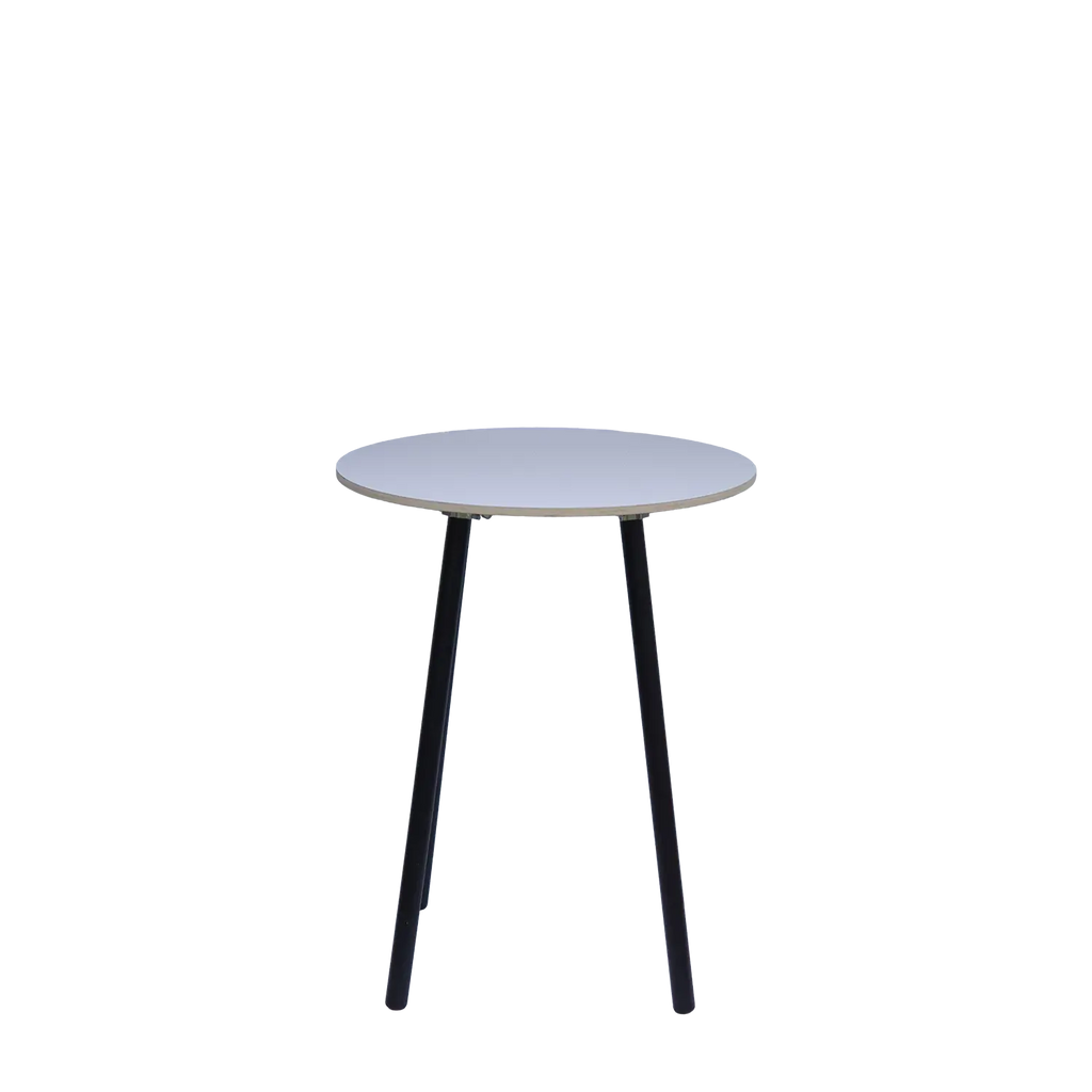 900mm white round bar leaner table for hire
