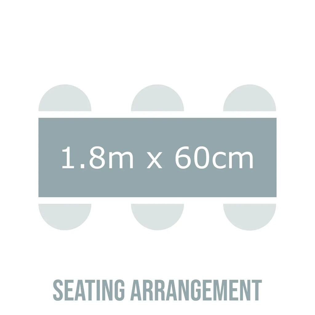 1.8m wooden top dining table for hire