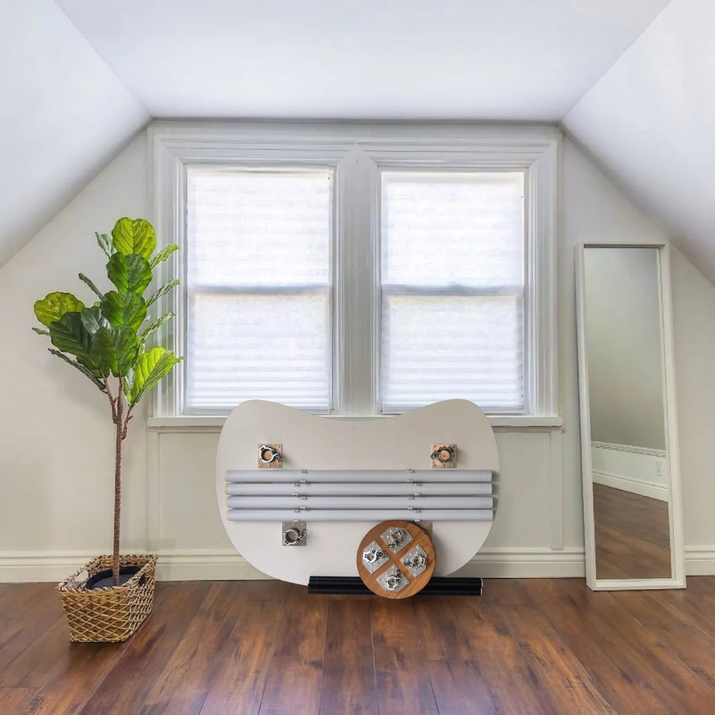 Elegant foldable standing desk with white top