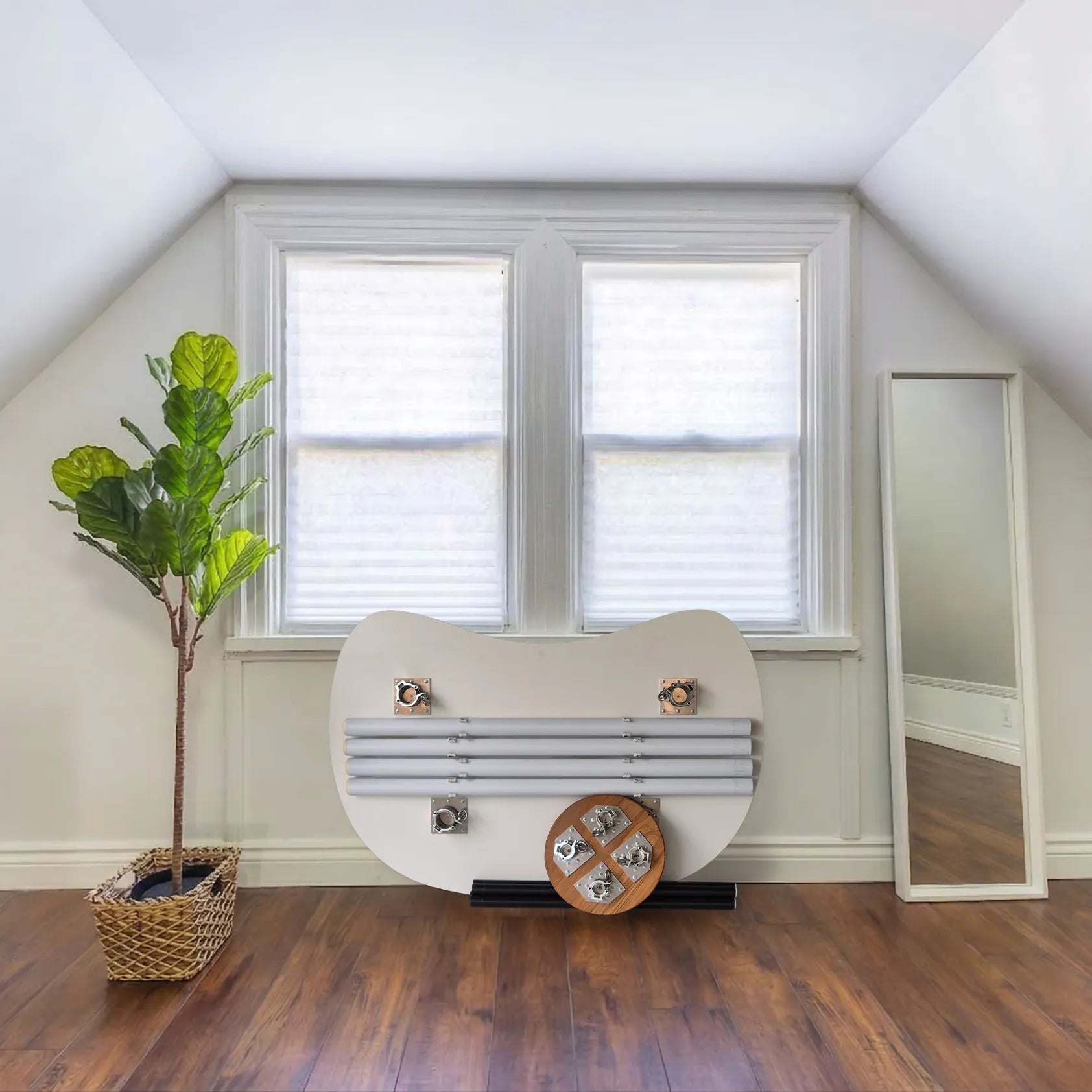 Elegant foldable standing desk with white top