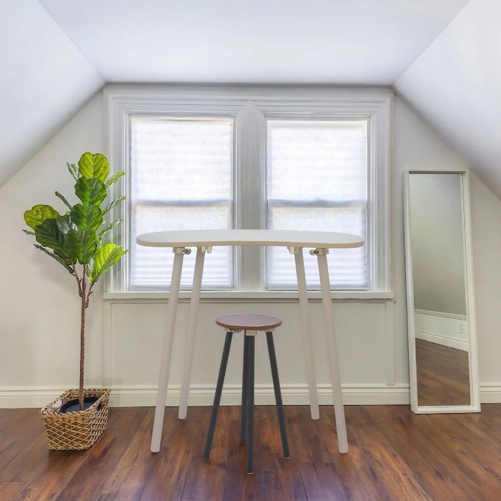 Elegant foldable standing desk with white top