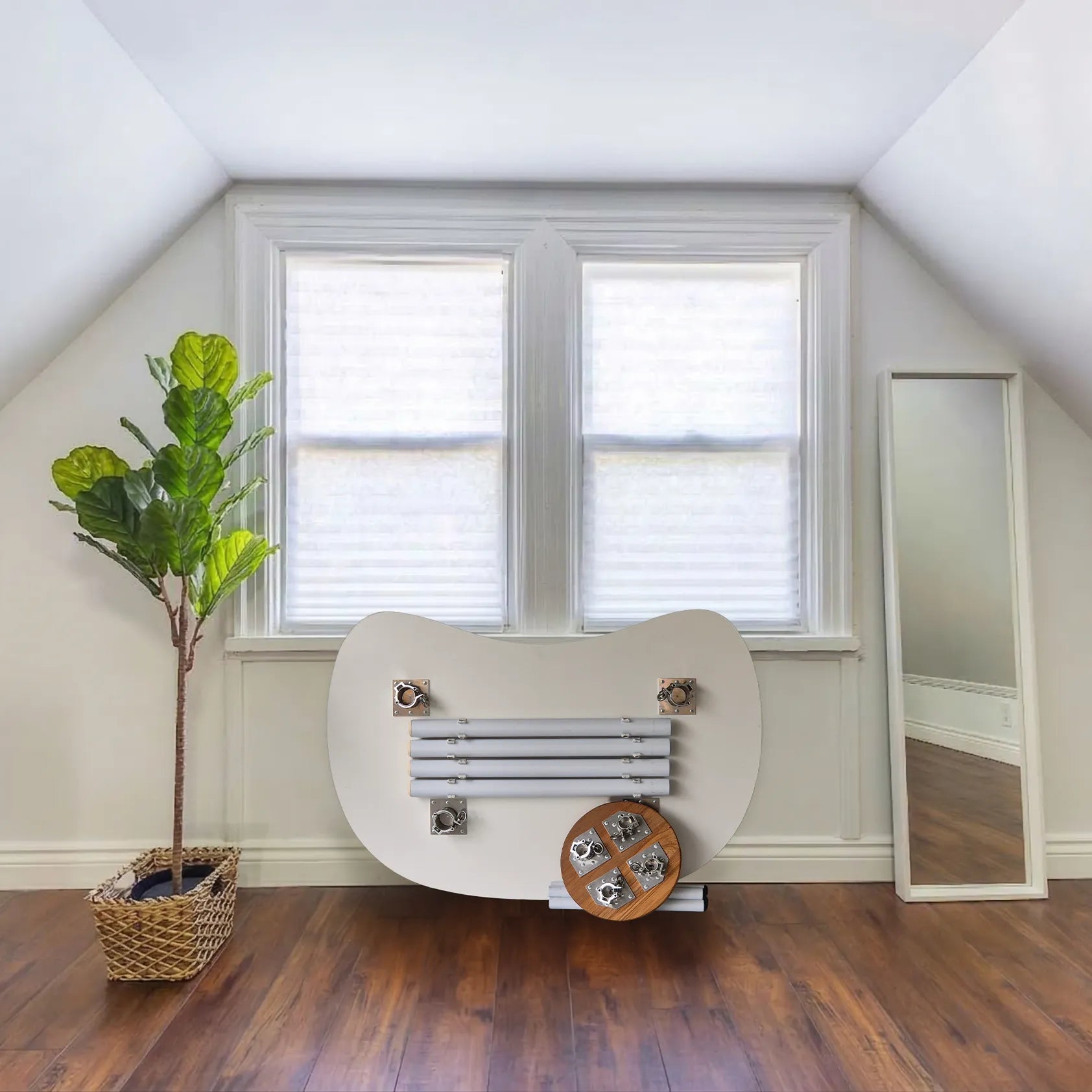 Elegant folding home office desk with white top