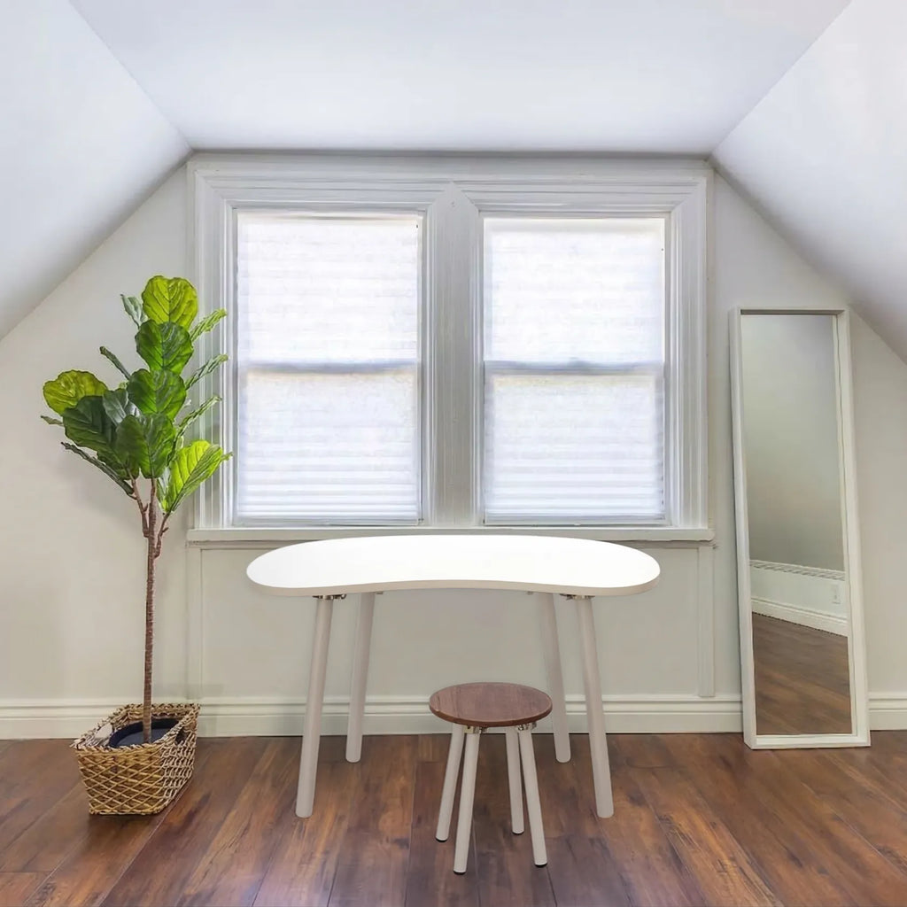 Elegant folding home office desk with white top