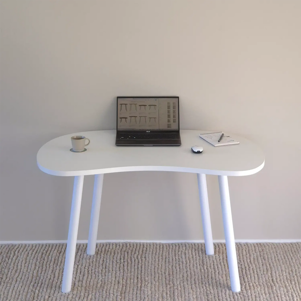 Elegant folding home office desk with white top