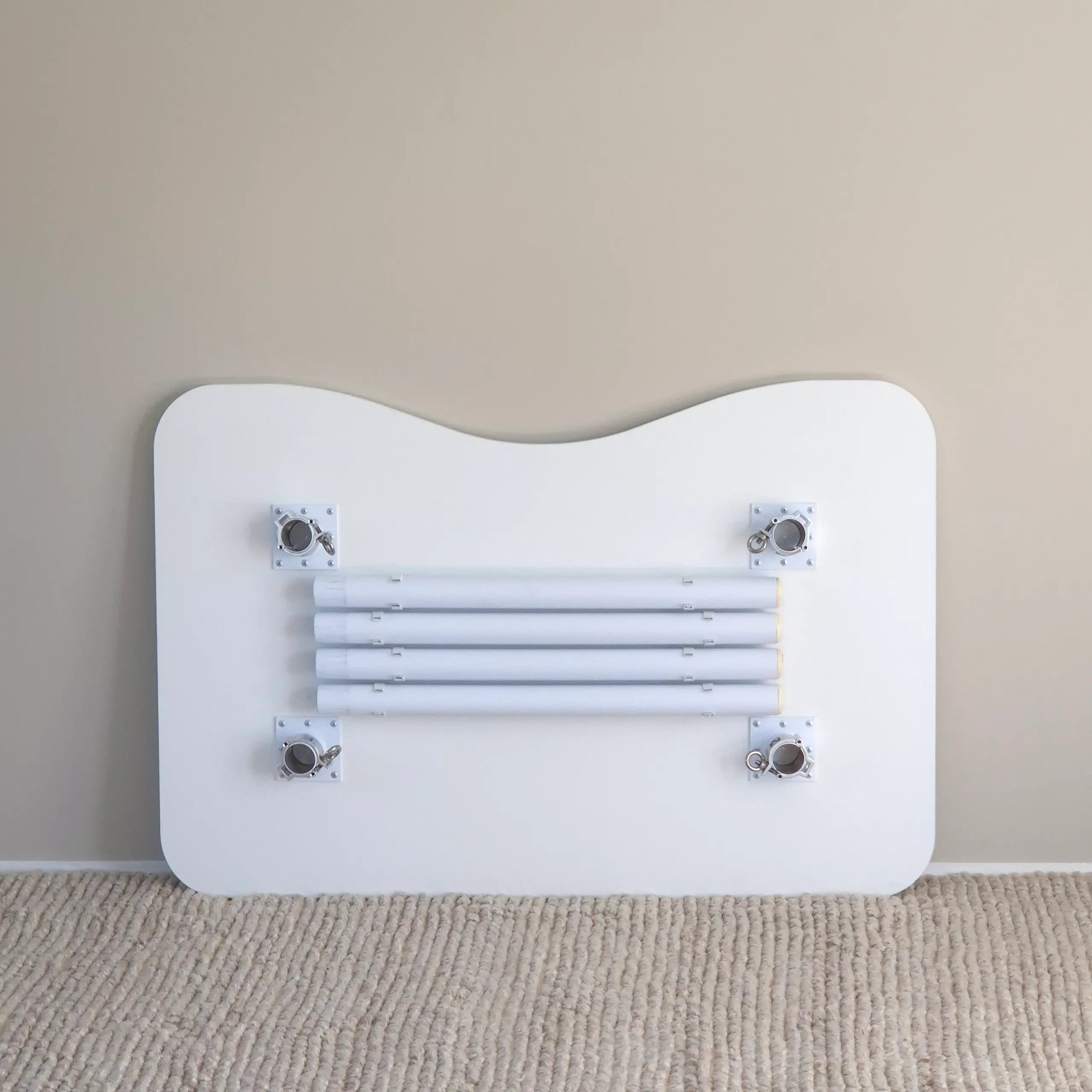 Ergonomic folding home office desk with white top