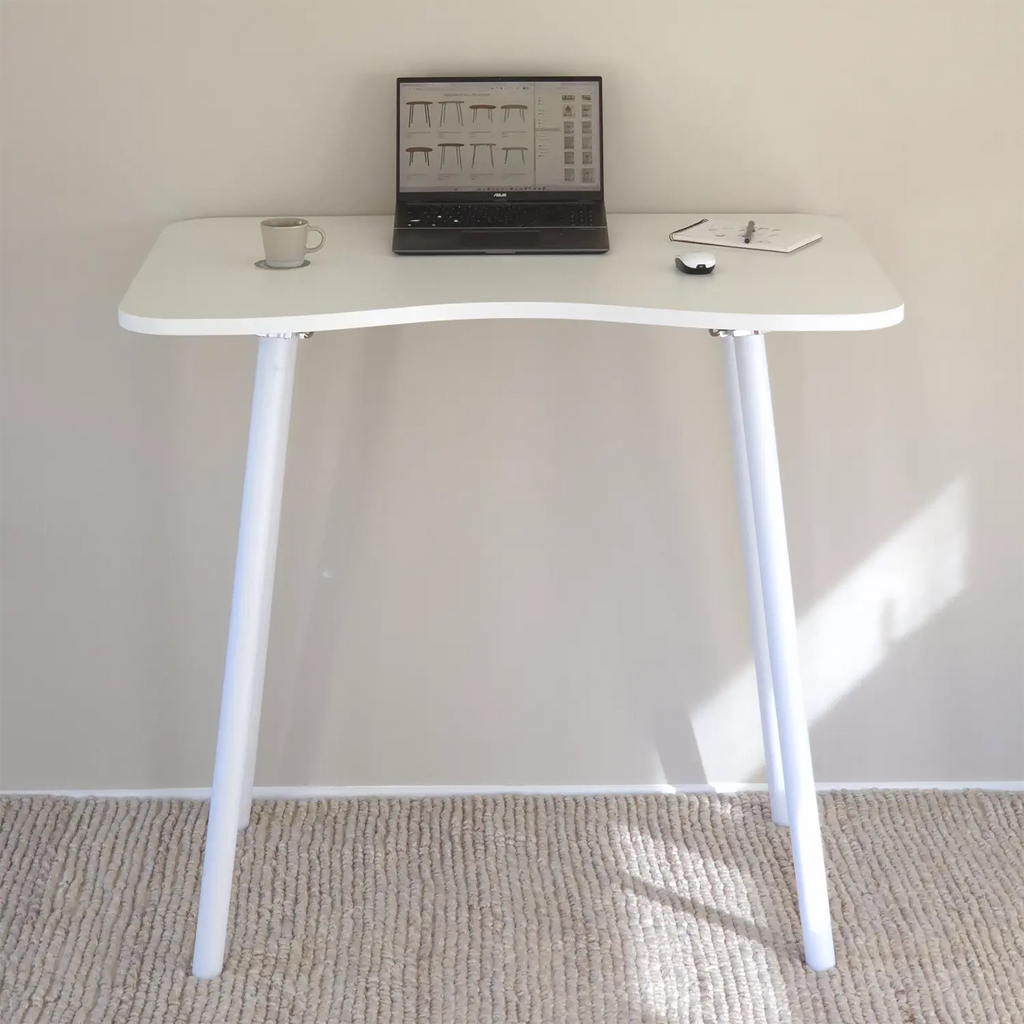 Ergonomic foldable standing desk with white top