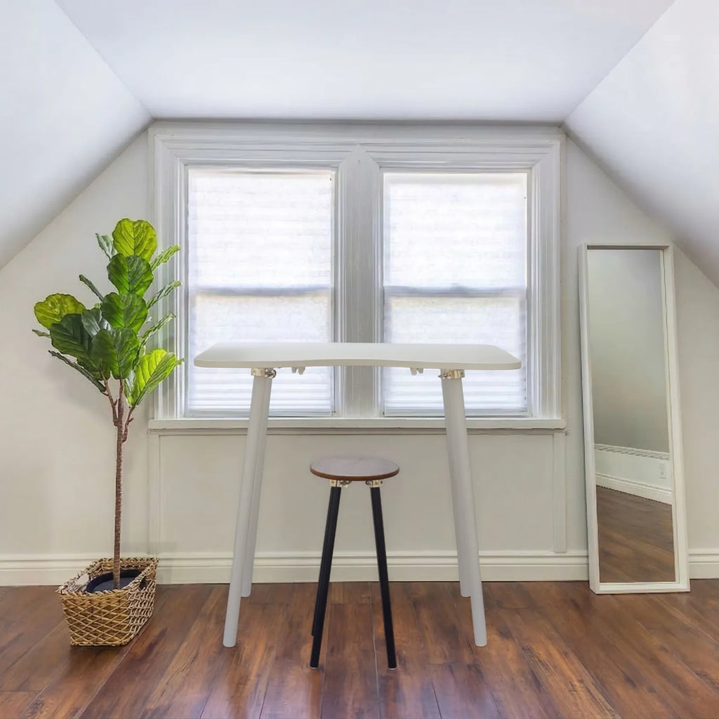 Ergonomic foldable standing desk with white top