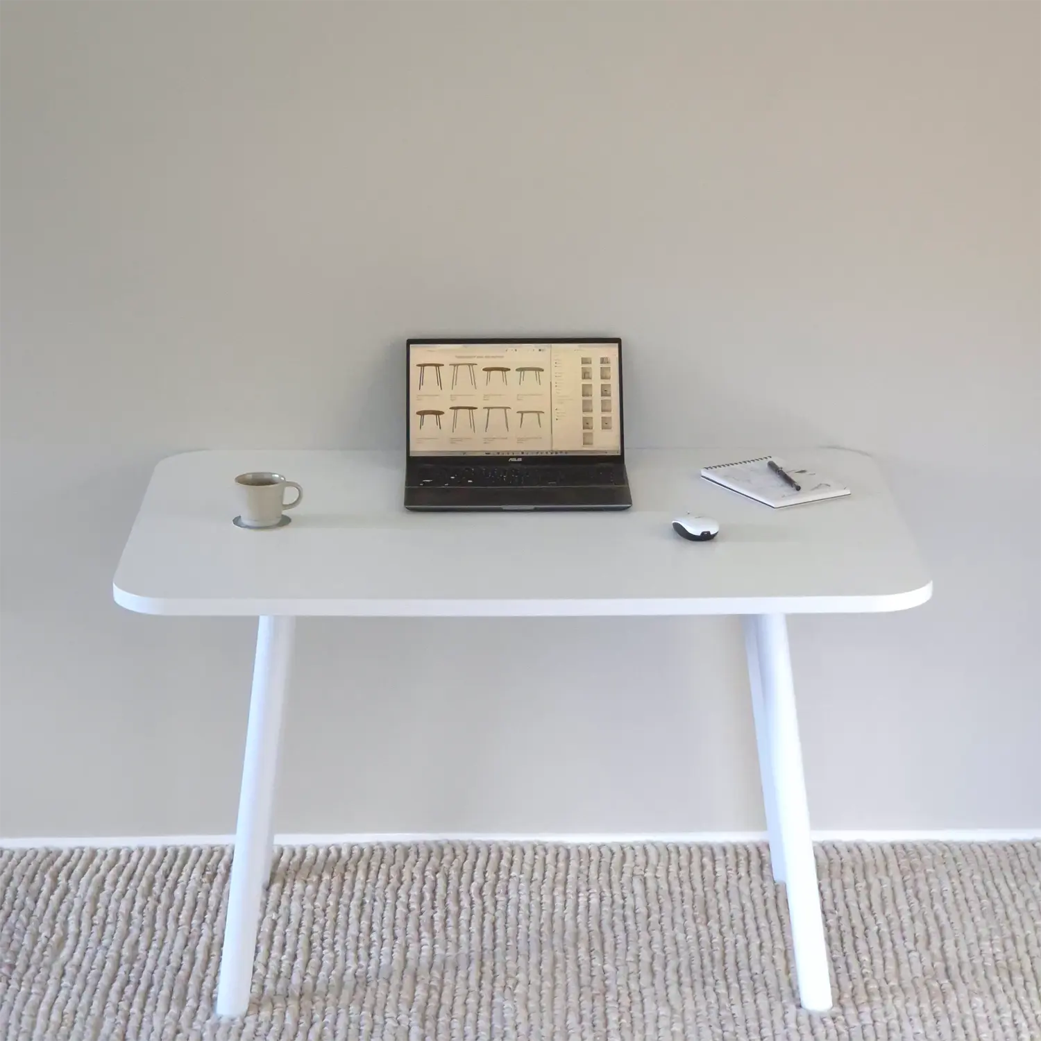 WFH folding desk with white top