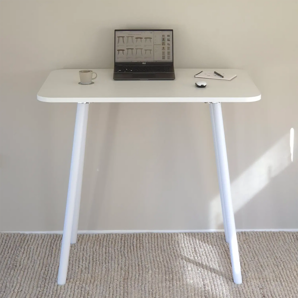WFH foldable standing desk with white top