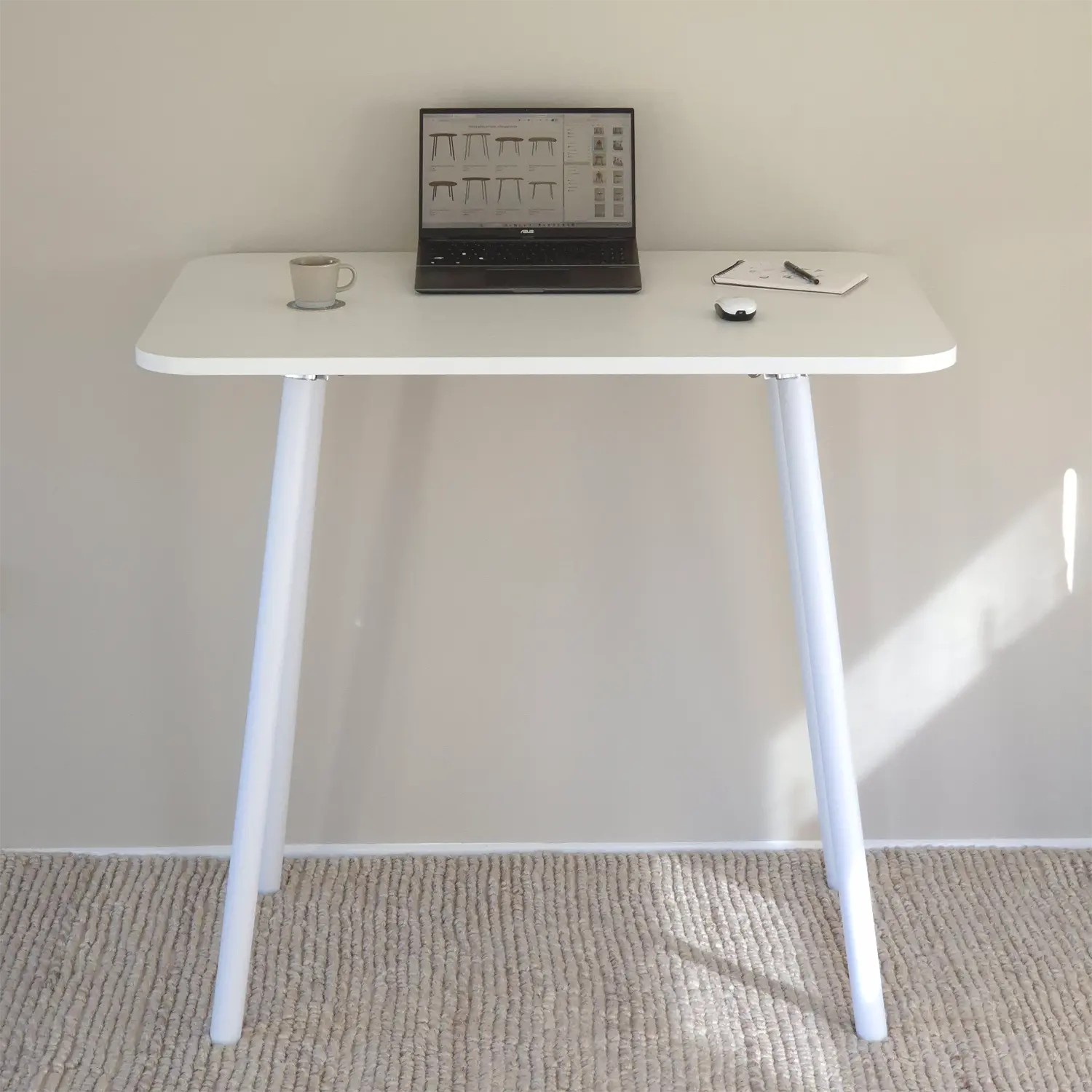 WFH foldable standing desk with white top