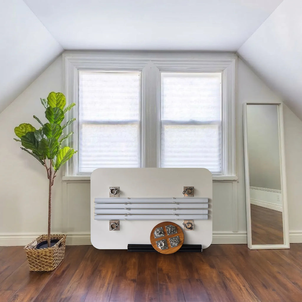 WFH foldable standing desk with white top