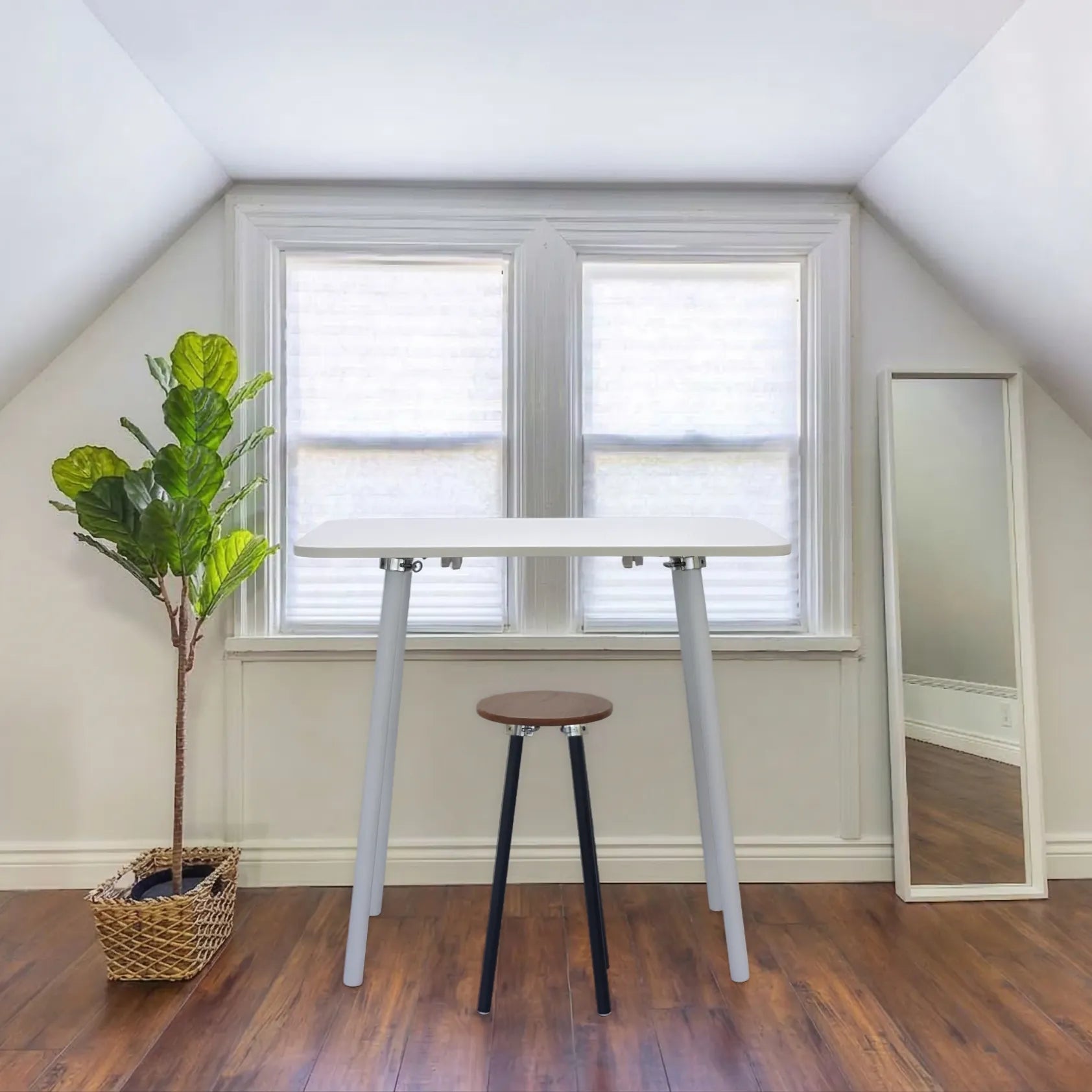 WFH foldable standing desk with white top
