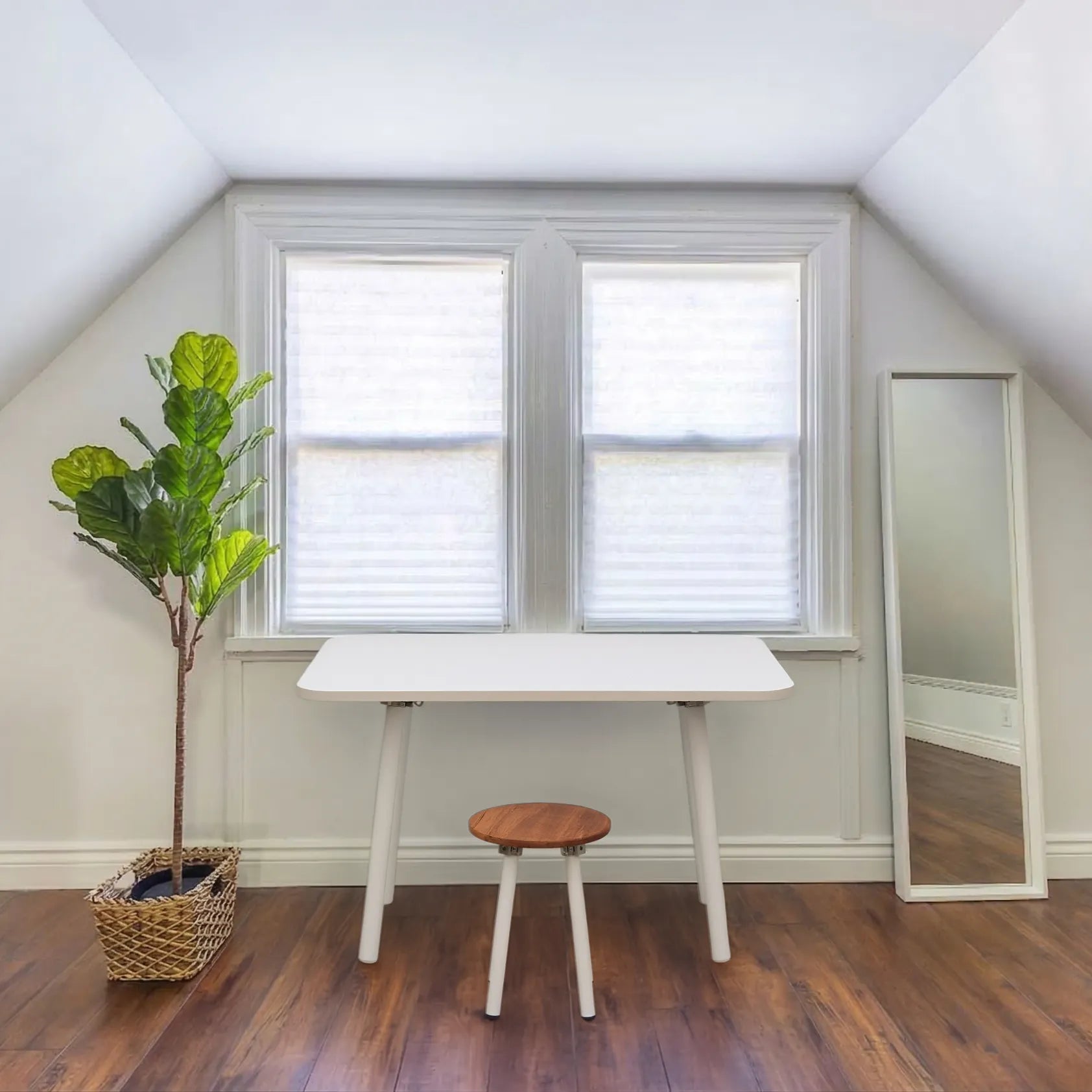 WFH folding desk with white top